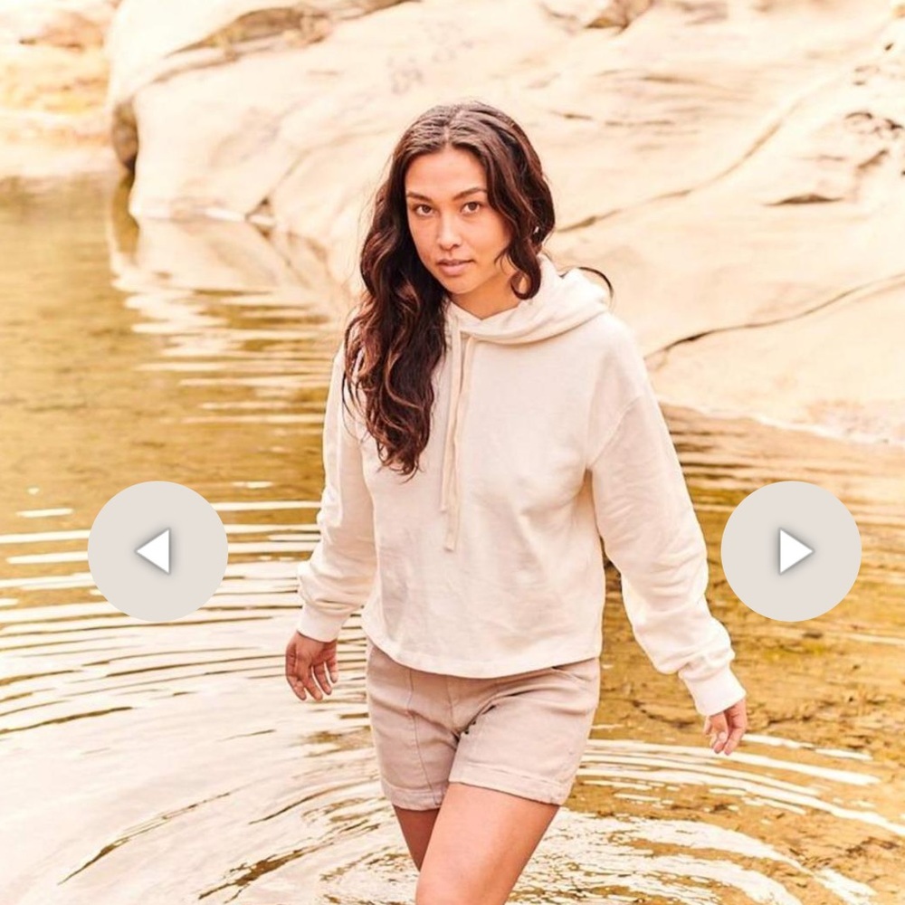 Jungmaven Sunkissed Cropped Hooded Sweatshirt - washed white